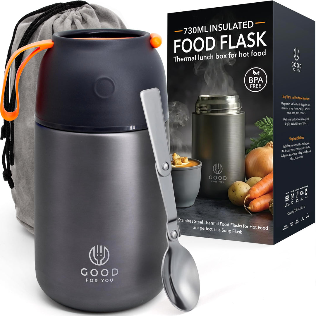GOOD FOR YOU - Thermobecher - 730ml-Edelstahl-Flasche für warme &amp; kalte Lebensmittel - Doppelwandige