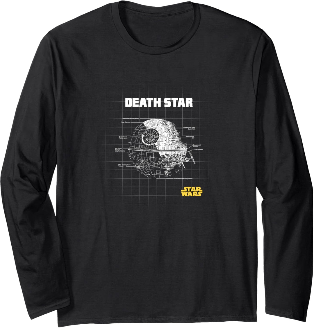 Star Wars Death Star Schematics Langarmshirt
