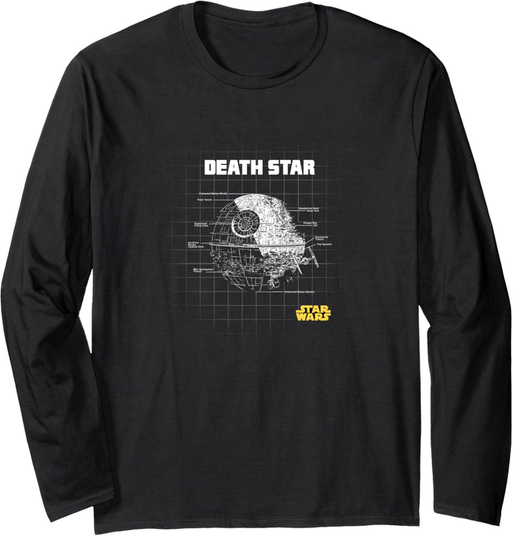 Star Wars Death Star Schematics Langarmshirt