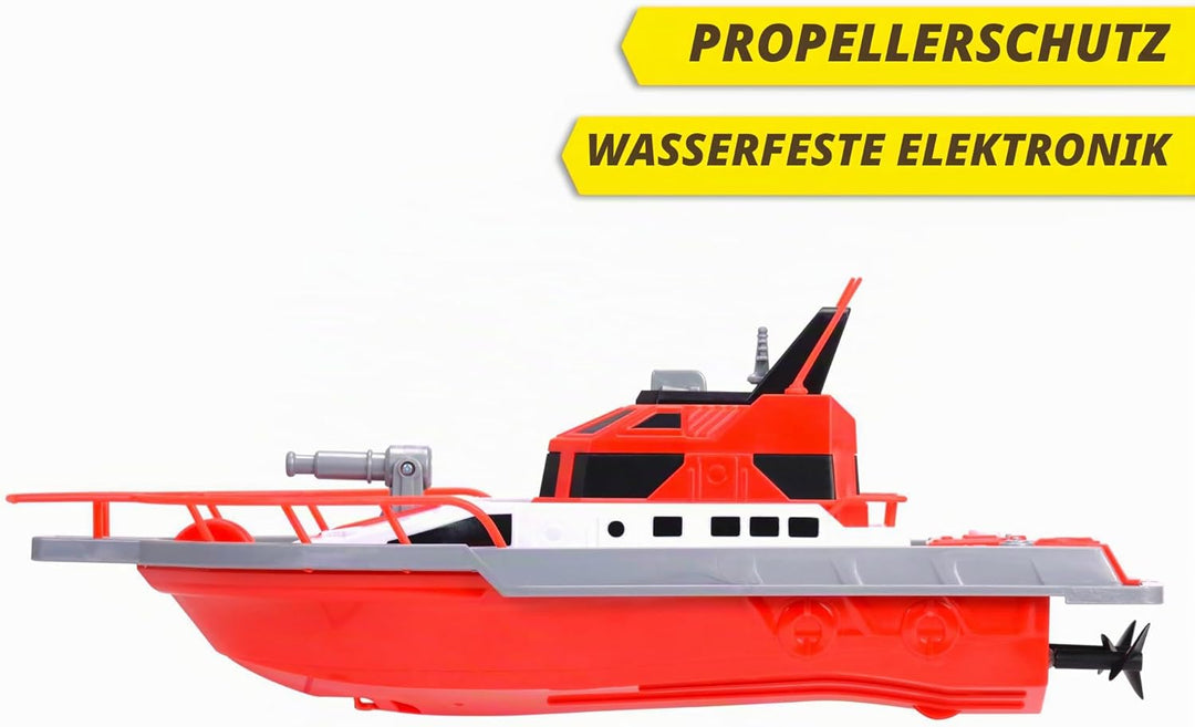 Dickie Toys – Feuerwehrboot – ferngesteuertes Boot für Kinder ab 6 Jahren, mit Wasserspritzfunktion