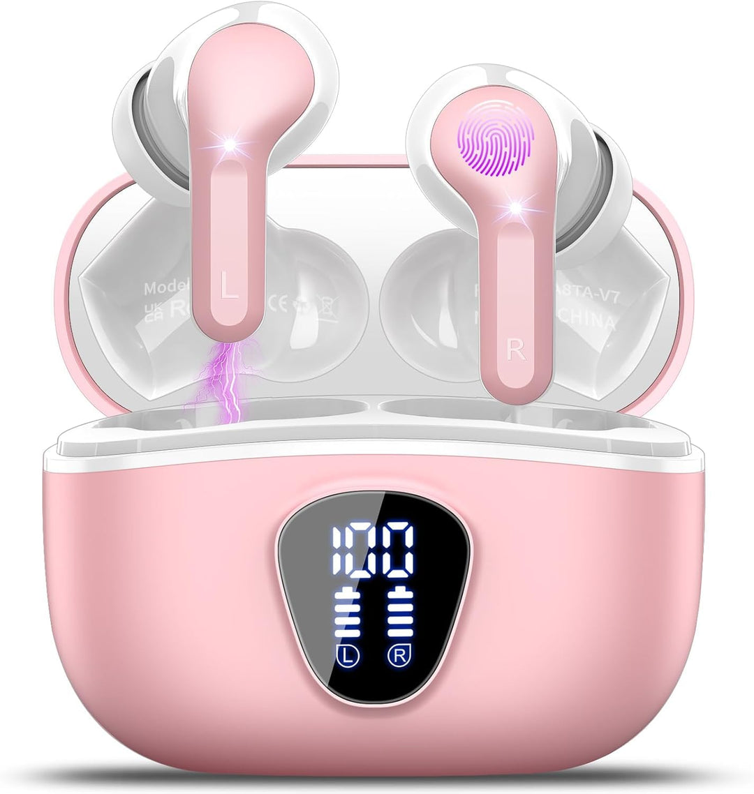 Bluetooth Kopfhörer, Kopfhörer Kabellos Bluetooth 5.3 In Ear, HiFi Stereo Tiefbass, 4 ENC Noise Canc