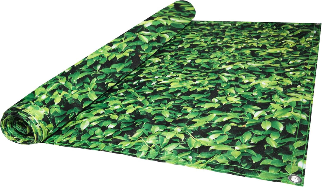 OSE Sichtschutz Blätter grün Bedruckt – grün – 500 cm 1 x 5 m Grün, 1 x 5 m Grün