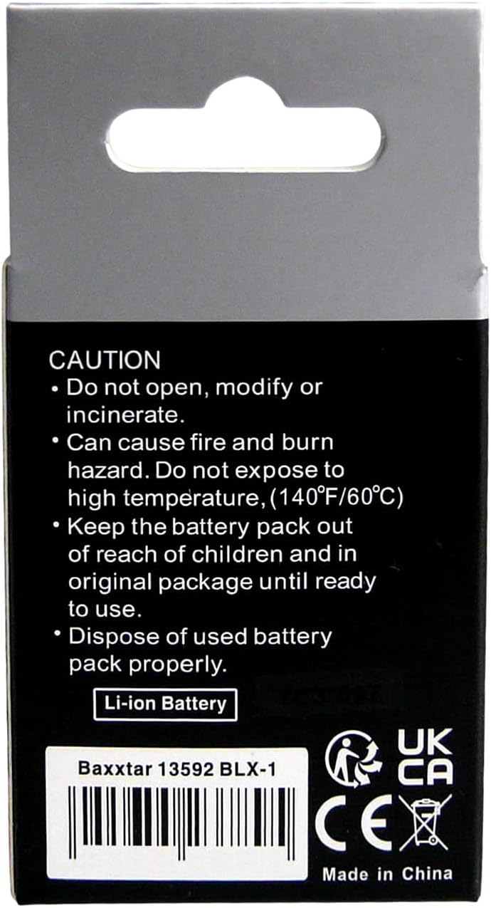 Baxxtar MaxProtect BLX-1 Akku (2X 2400mAh) mit NTC-Sensor und V1 Gehäuse - für OM-1 2x BLX-1 MaxProt