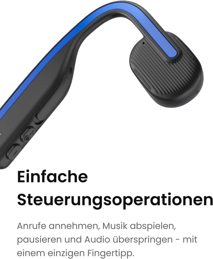 SHOKZ OpenMove Knochenschall Kopfhörer, Open-Ear Sport Bluetooth Ohrhörer mit Noise-Cancelling Mikro