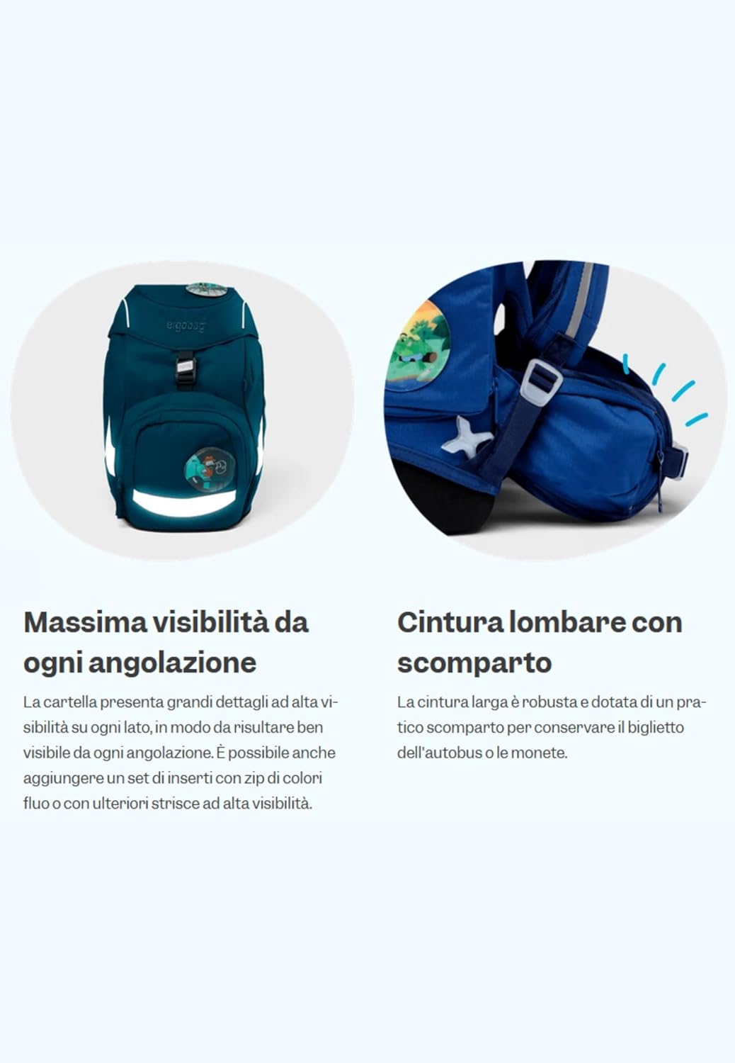 ergobag Prime Ergonomischer Schulrucksack Galassie Bär blau silber