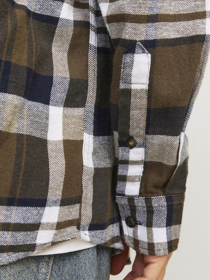 Jack &amp; Jones Herren Jjeclassic Autumn Check Shirt Ls Sn Langarmhemd XS Canteen, XS Canteen