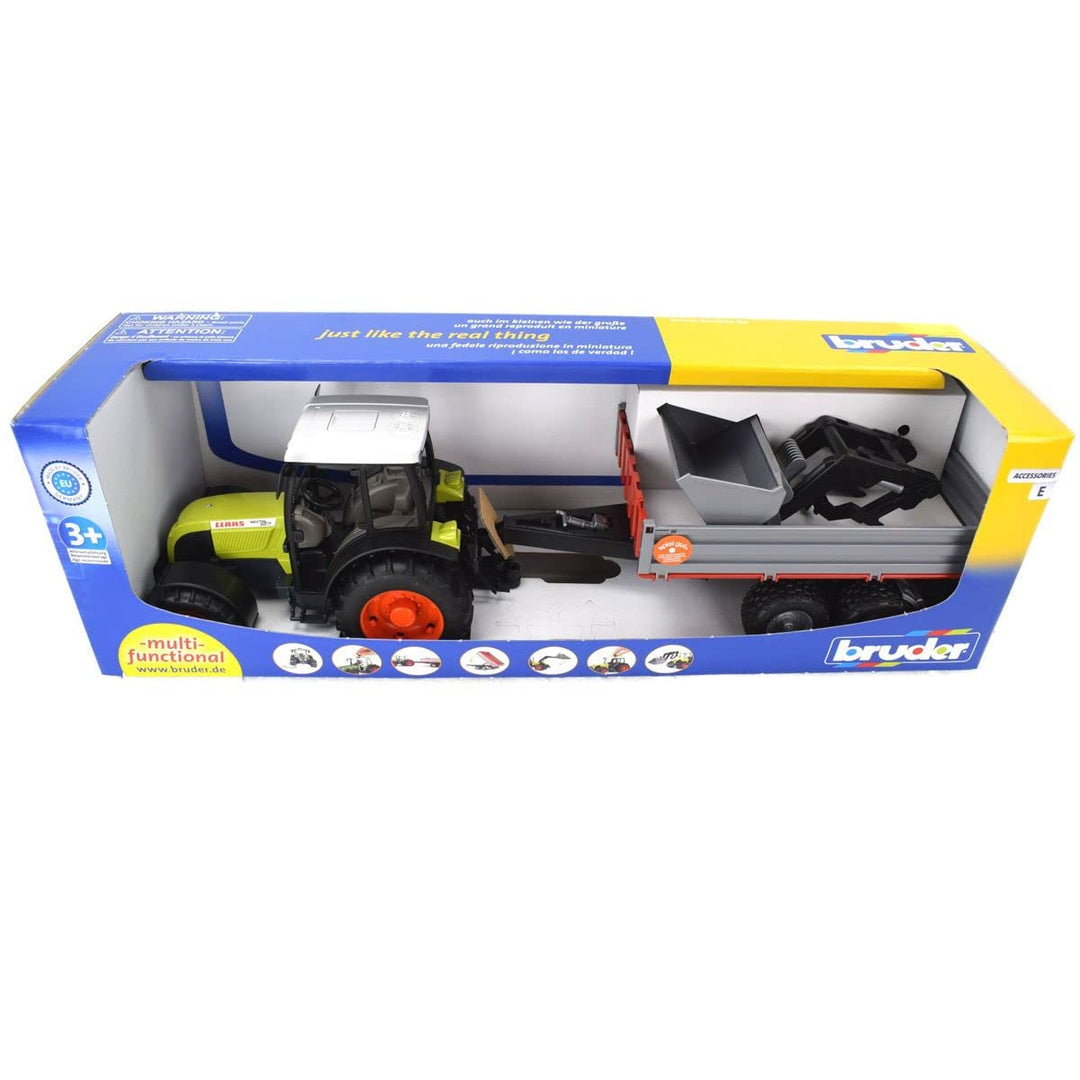 Bruder 02112 - Claas Trattore Nectis 267 F Con Benna E Rimorchio (1 Accessorie)