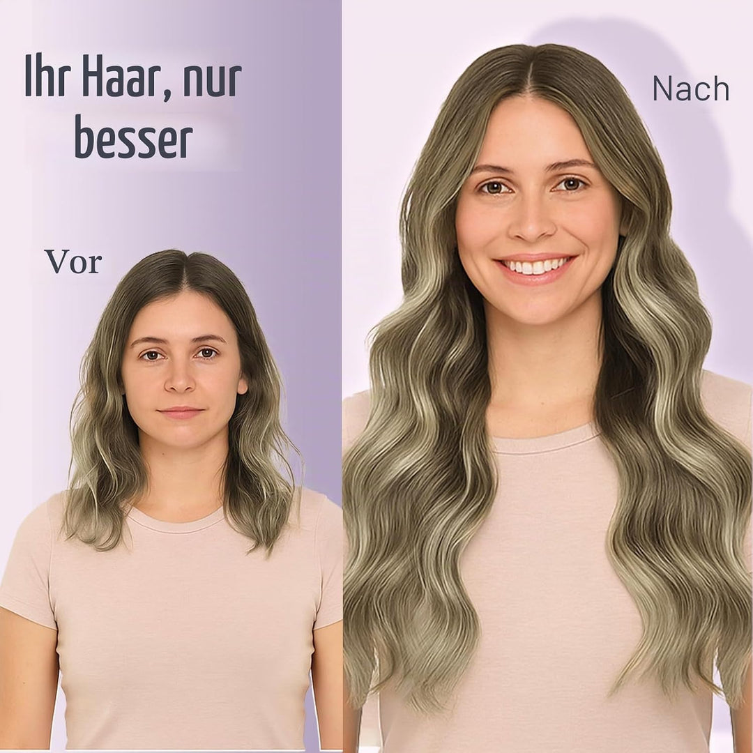 Fshine Haarverlängerung Tape Echthaar 45cm Echthaar Remy Extensions Tape 50 Gramm Balayage Dunkelbra