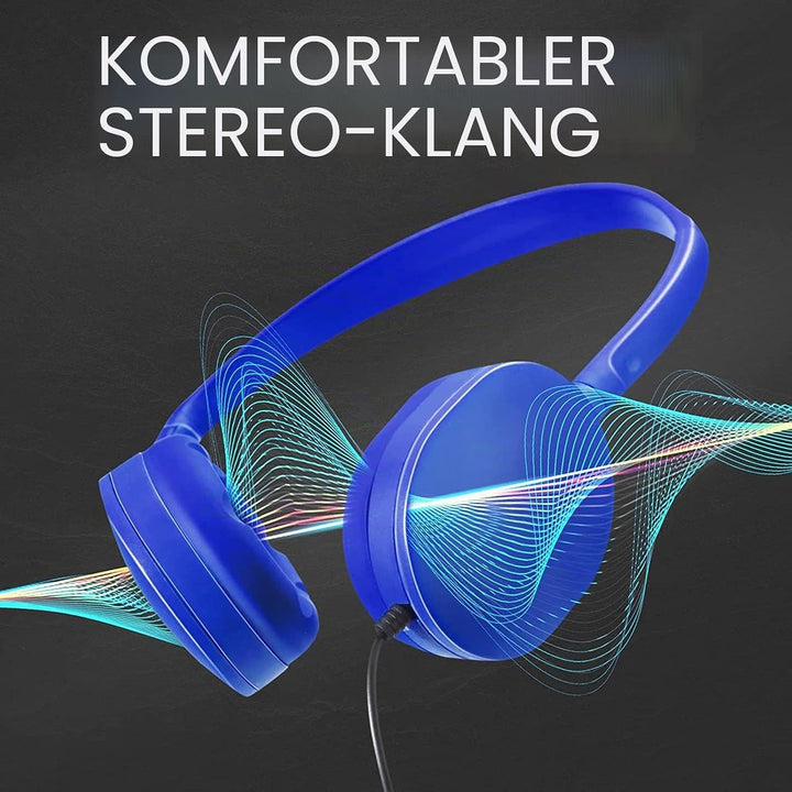 Geekria 24 Stück kabelgebundene Kopfhörer für das Klassenzimmer, verstellbare On-Ear-Kopfhörer, Kind