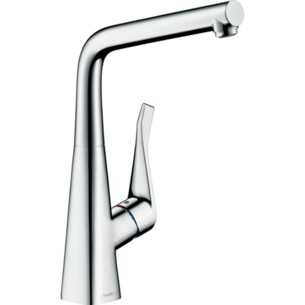 hansgrohe Metris Einhebel-Küchenarmatur, Komfort-Höhe 320mm mit Schwenkauslauf, Chrom Chrom ohne Sch