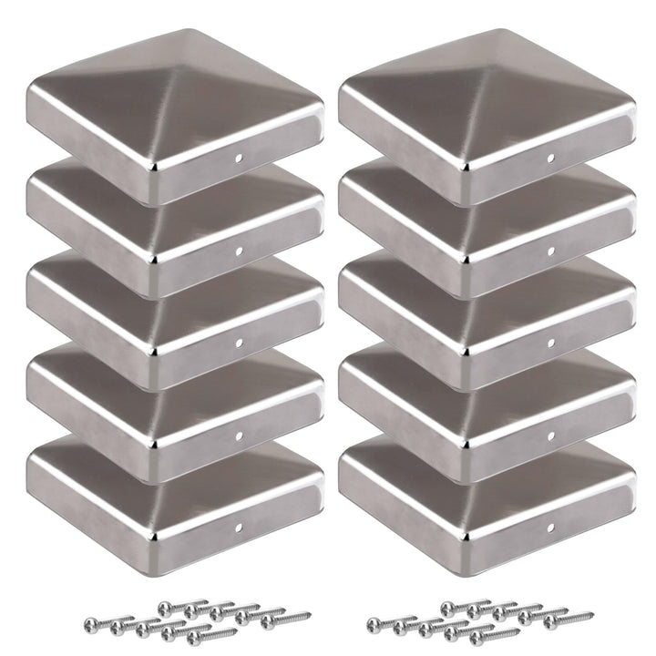 Pfostenkappen 7x7cm-10 Stück Verzinkte Pfostenabdeckung aus Metall, Pyramidenform Zaunpfosten Kappen