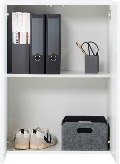 mokebo® Mehrzweckschrank 60 cm Breite 'Der Kurze', Schrank schmal, Schuhschrank in Schwarz, Aktensch