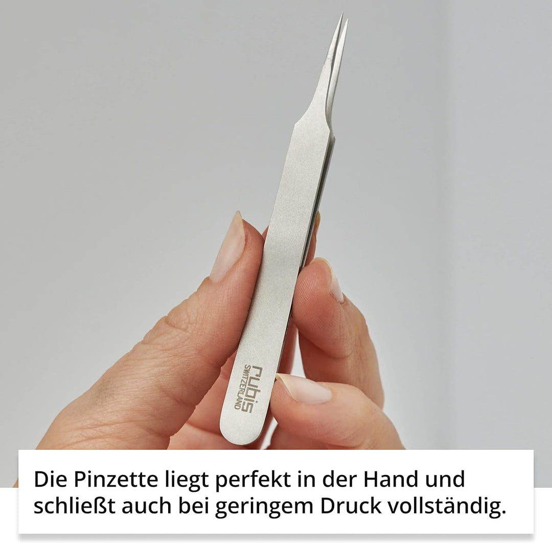 Rubis Splitterpinzette – Pinzette für Splitter, eingewachsene Haare und Mitesser – Spitzpinzette aus