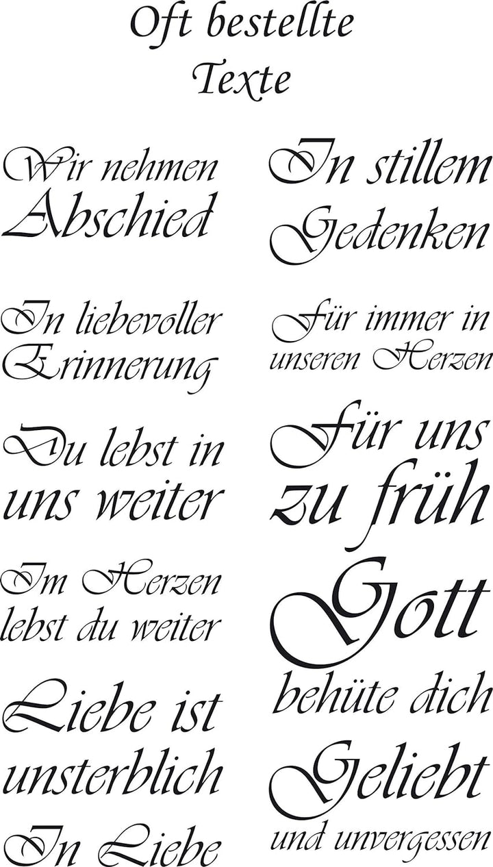 Trauer-Laterne Metall weiss Mod. 4 mit ind. Text und Motiv 28x15,5x15,5 cm Grablaterne Grablicht, We