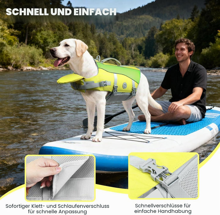 VIVAGLORY Front Float Schwimmweste Hund, Hundeschwimmweste für Bootfahren, Schwimmweste with Kopfstü