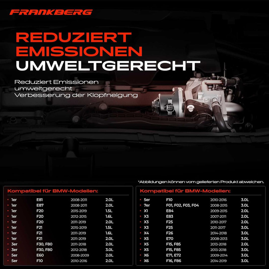 Frankberg AGR-Ventil Abgasrückführungsventil für 1er E81 E87 3er E90 3er Touring E91 5er E60 6er F12