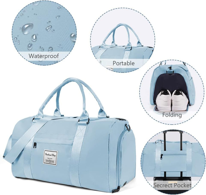 Flintronic Sporttasche Reisetasche, Reise Duffel Bag, Sport Duffel mit Schuhfach & Nassfach, wasserd