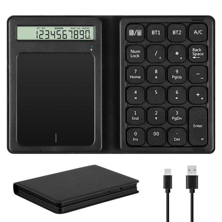 Bluetooth Numpad, Luckits Tragbar Ziffernblock kabellos mit Display & Touchpad-Rechner 23 Tasten Fal