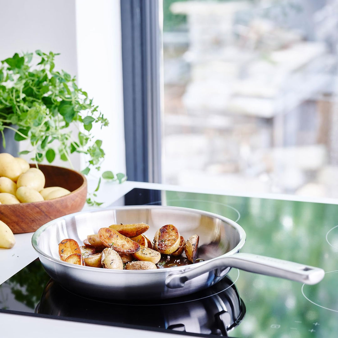 KitchenAid MultiPly 3PLY Stainless Steel PFAS-freier Wok mit Glasdeckel, 28 cm/3,57 L, Dreifach, Mul