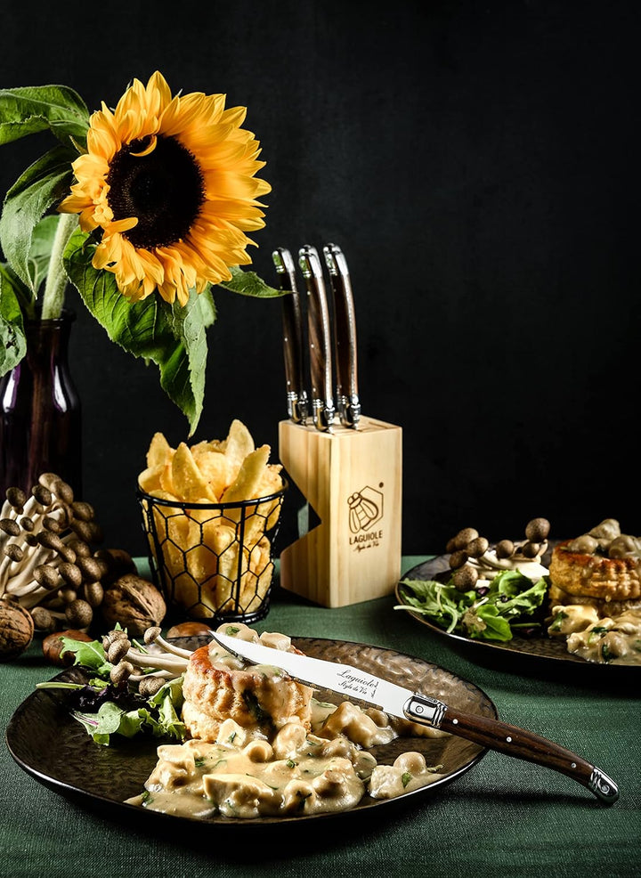 Laguiole Style de Vie Steakmesser Premium Line, 1,8mm Dicke, 6-teilig, Holzfarbe