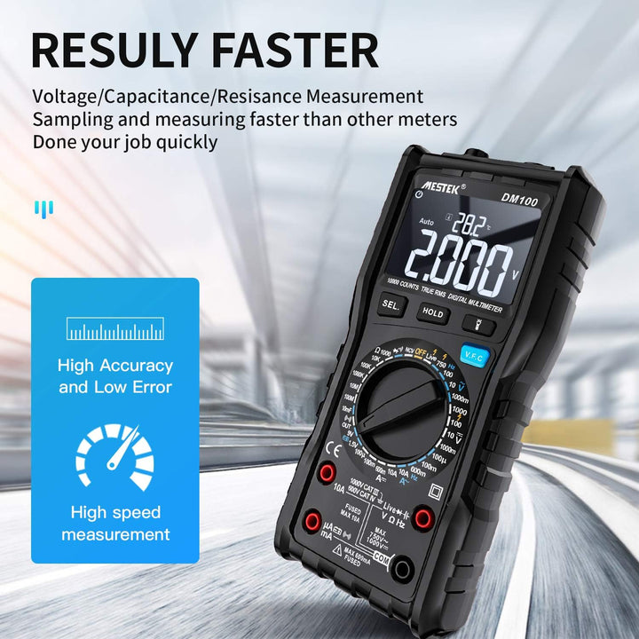 Digital Multimeter Spannungsprüfer AC DC Strommessgerät Stromzähler MESTEK Spannung Tester NCV VFC A