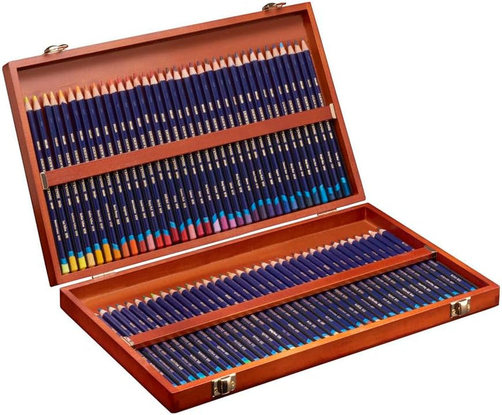 Derwent Inktense Permanent wasserlösliche Aquarellstifte, 72er Set in hölzerner Geschenkbox, 4 mm Pr