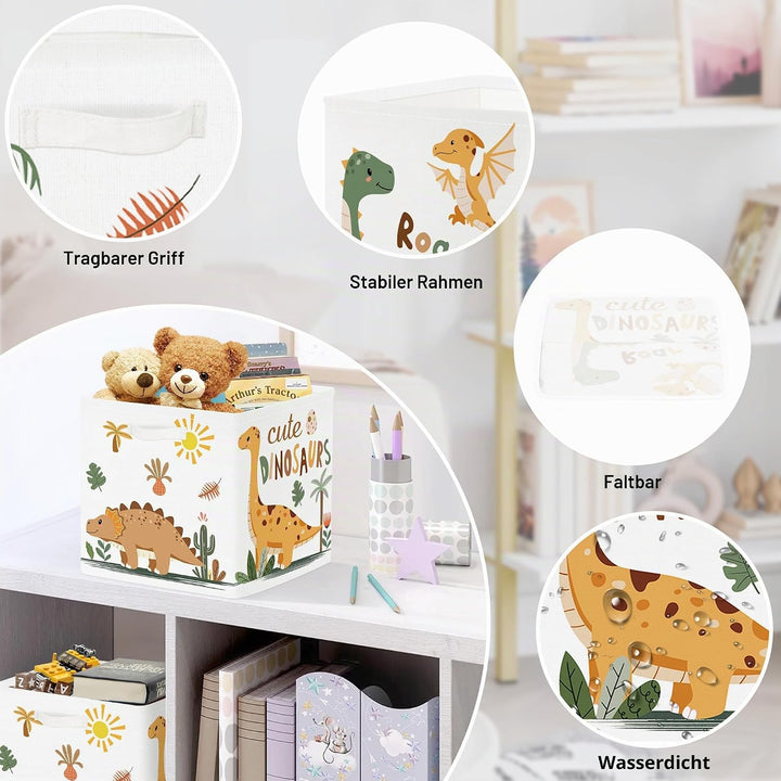30cm Aufbewahrungsbox 3 Stück Boho Dinosaurier Aufbewahrungskorb Kinder Faltbar Palmen Eier Aufbewah