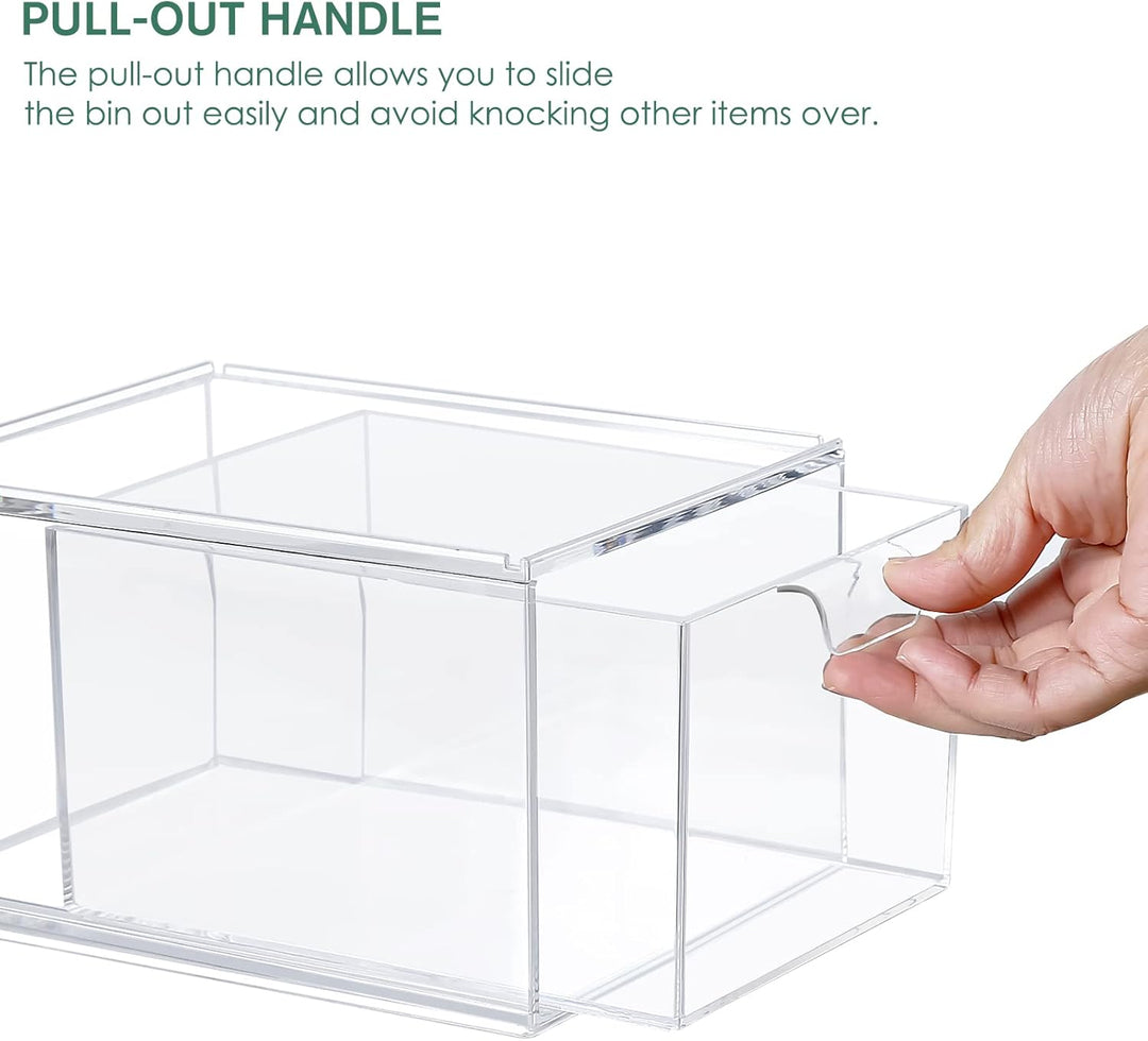 Kosmetik-Organizer-Schubladen,Stapelbare Transparenter Acryl-Make-up-Organizer,2 Stücke Schreibtisch