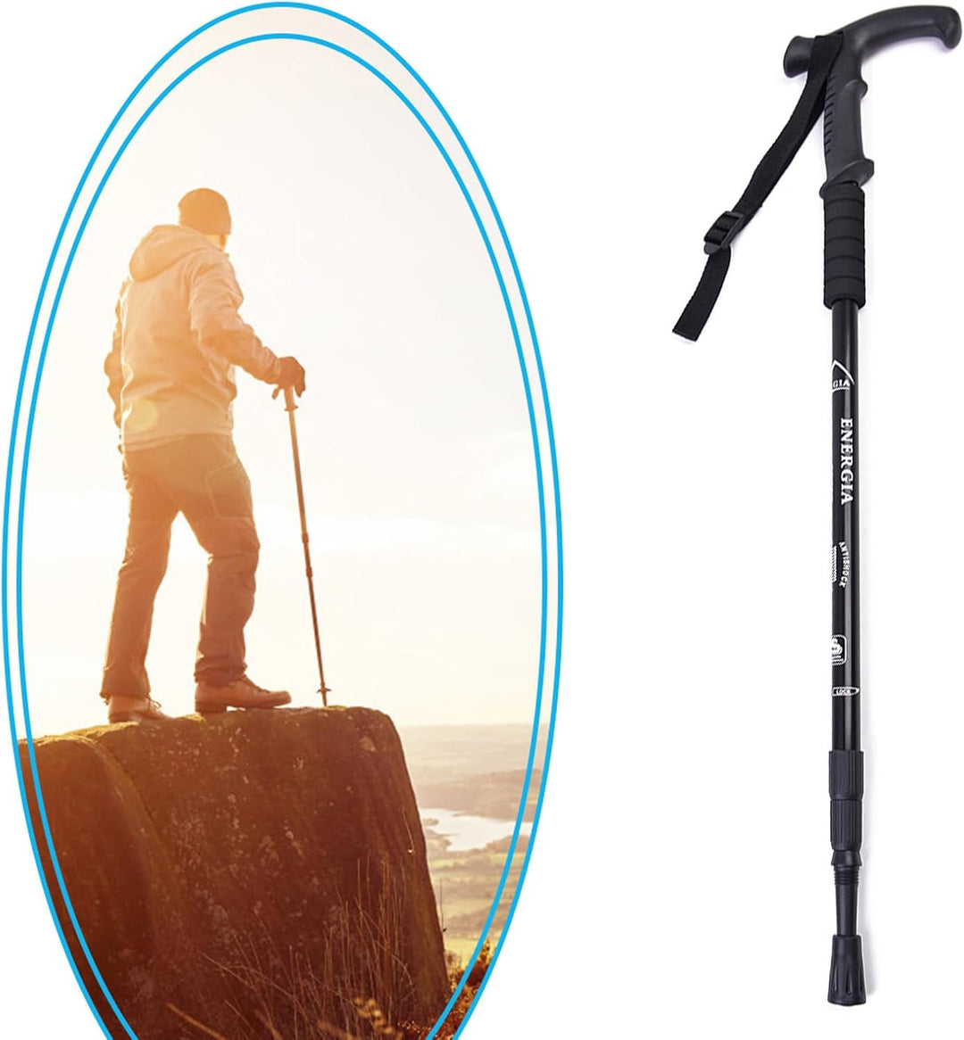 ThreeH Wanderstöcke Leichte Trekkingstöcke T Anti Rutsch Griff Design Verstellbarer Wanderstock für