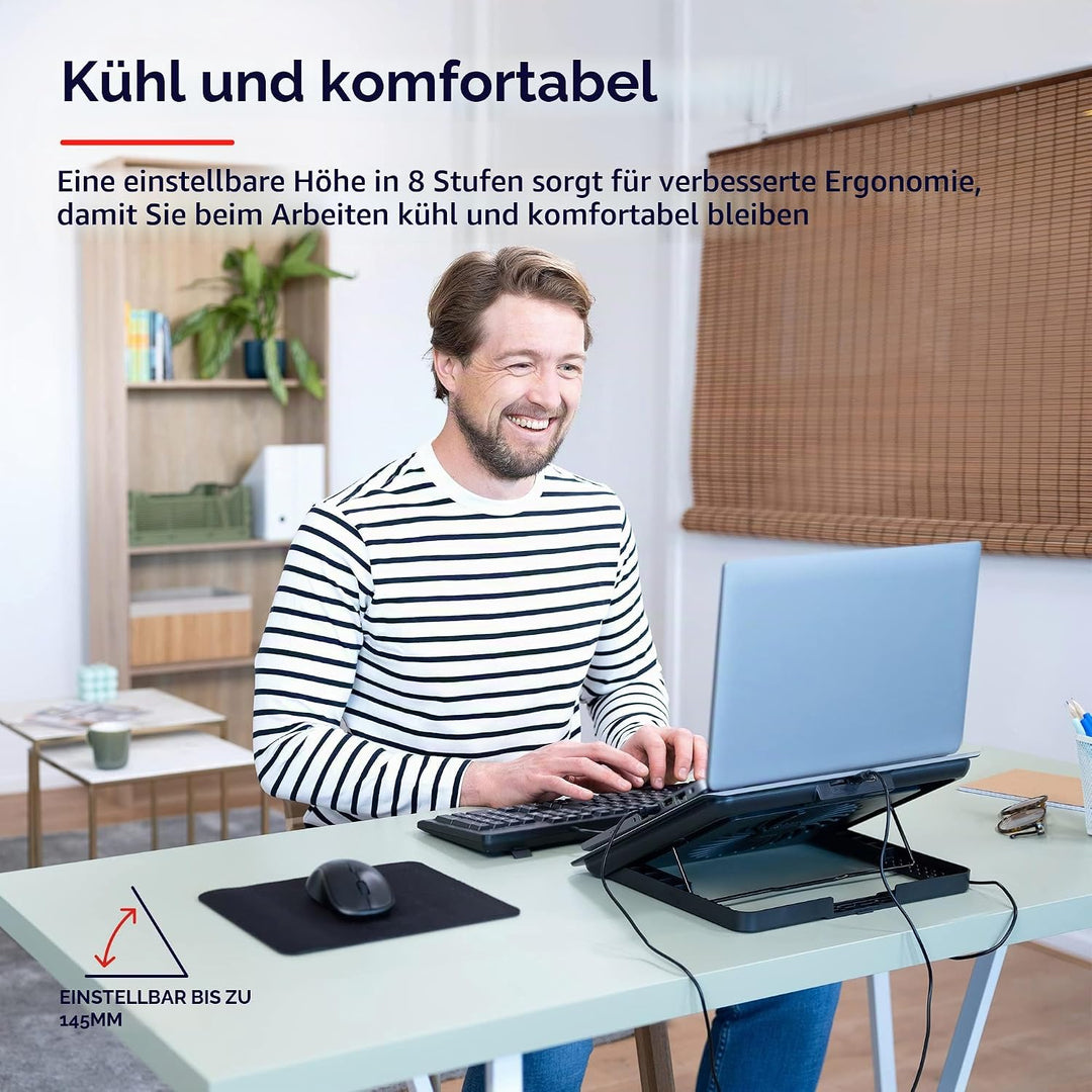 Trust Exto Laptop-Kühler, Nachhaltiger Laptopständer, Einstellbare Höhe, Umweltfreundliche Herstellu