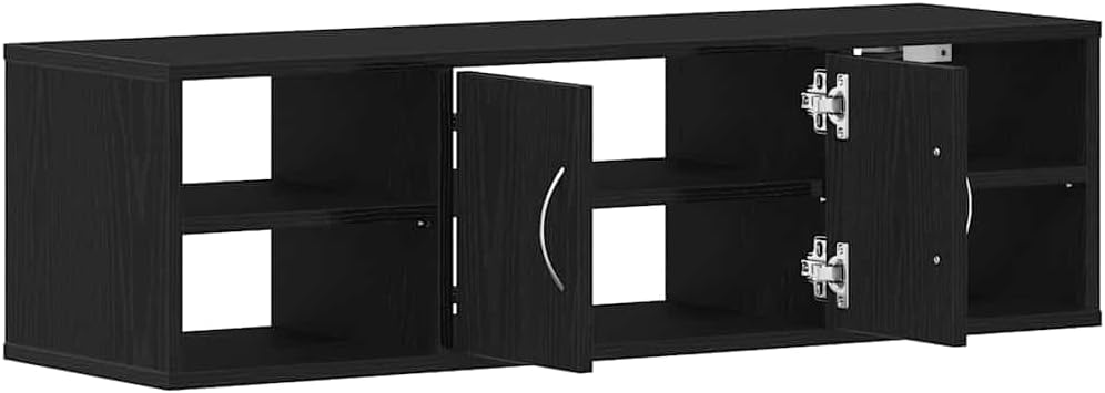 vidaXL Wandregal Schwarz Eichen-Optik 102 x 30 x 29 cm Holzwerkstoff, Moderne Wandregale, viel Staur