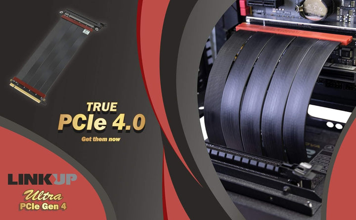 LINKUP - Extreme4+ PCIe 4.0 X16 Riser-Kabel [RTX4090 RX6950XT x570 Z690 Getestet] Twinax Abgeschirmt