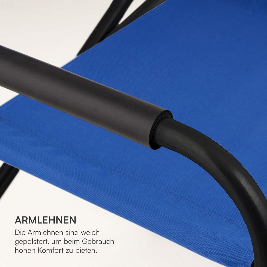 Baroni Home klappbarer Regiestuhl aus Stahlrohr, ergonomischer Klappstuhl mit Rückenlehne, faltbar u
