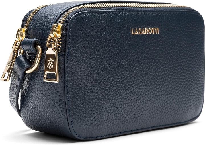 Lazarotti Bologna Leder Umhängetasche Damen | 2 Hauptfächer & längenverstellbarer Schulterriemen | m