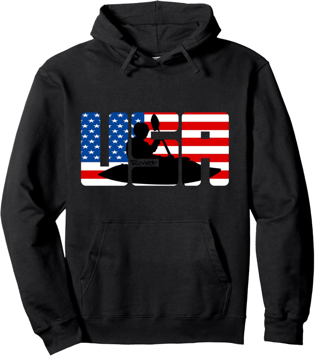 Kanu, Kajak, Kanadier und Paddeln, USA Playboater Pullover Hoodie