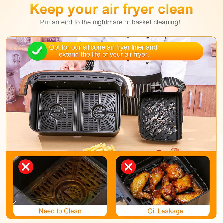 Airfryer Zubehör Für Heissluftfritteuse Ninja Af500EU Af500EUCP 10,4L, Silikonform Für Heissluftfrit