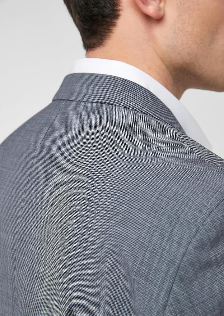 s.Oliver BLACK LABEL Slim: Elastisches Sakko aus Wollmix 98 Dark Blue Check, 98 Dark Blue Check