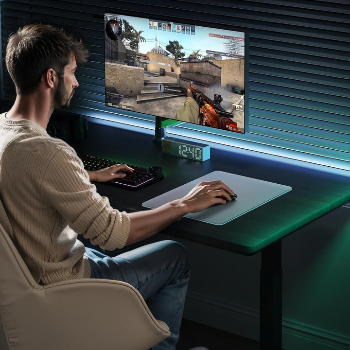 DAWNTREES Glas-Gaming-Mauspad, genaue und schnelle Mausverfolgung, gehärtetes Glas, rutschfeste Gumm