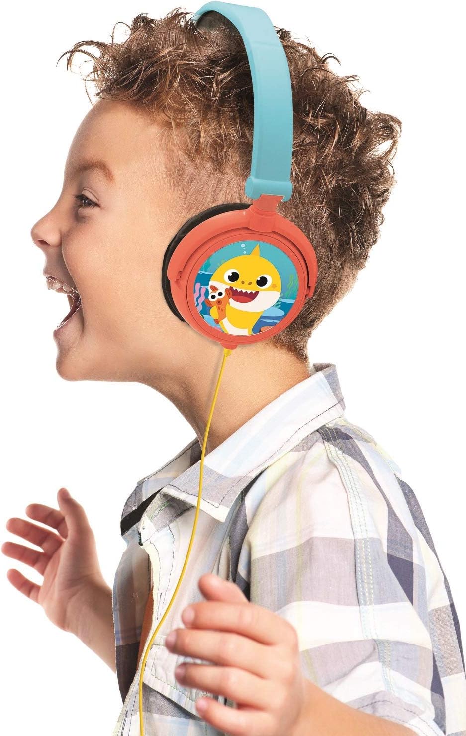 Lexibook, Baby Shark, Stereo-Kopfhörer, kindersichere Lautstärke, klappbar und einstellbar, blau/ora