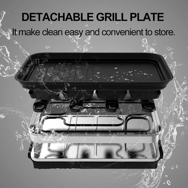 HengBO Raclette Grill für 6 8 10 Personen mit 8 Rraclette Pfannen 4 4 Holzspatel Antihaft-beschichte