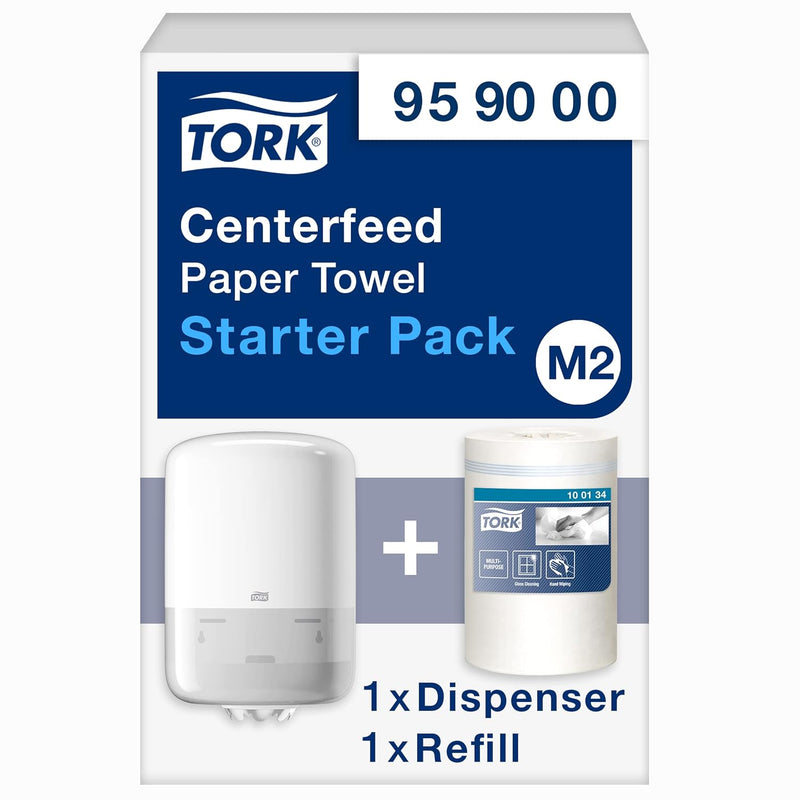 Tork Papierhandtuch Starter Pack - 959000 - M2 + Nachfüllpapier (275 Meter) Single, Single