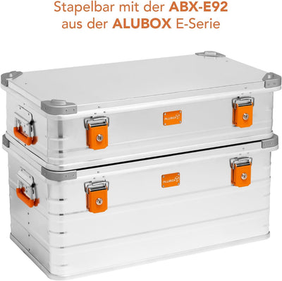 Alubox Alukiste abschliessbar E92-17 - Premium Aluminium Lagerbox 50 Liter - Deckel mit Aluminium Dr