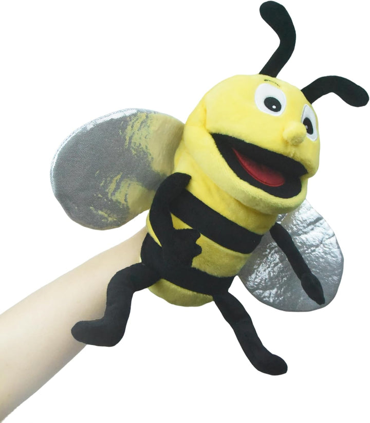 lilizzhoumax Handpuppe Biene Kuscheltier Tier Biene Handpuppe aus Plüsch Kawaii Niedliches Rollenspi
