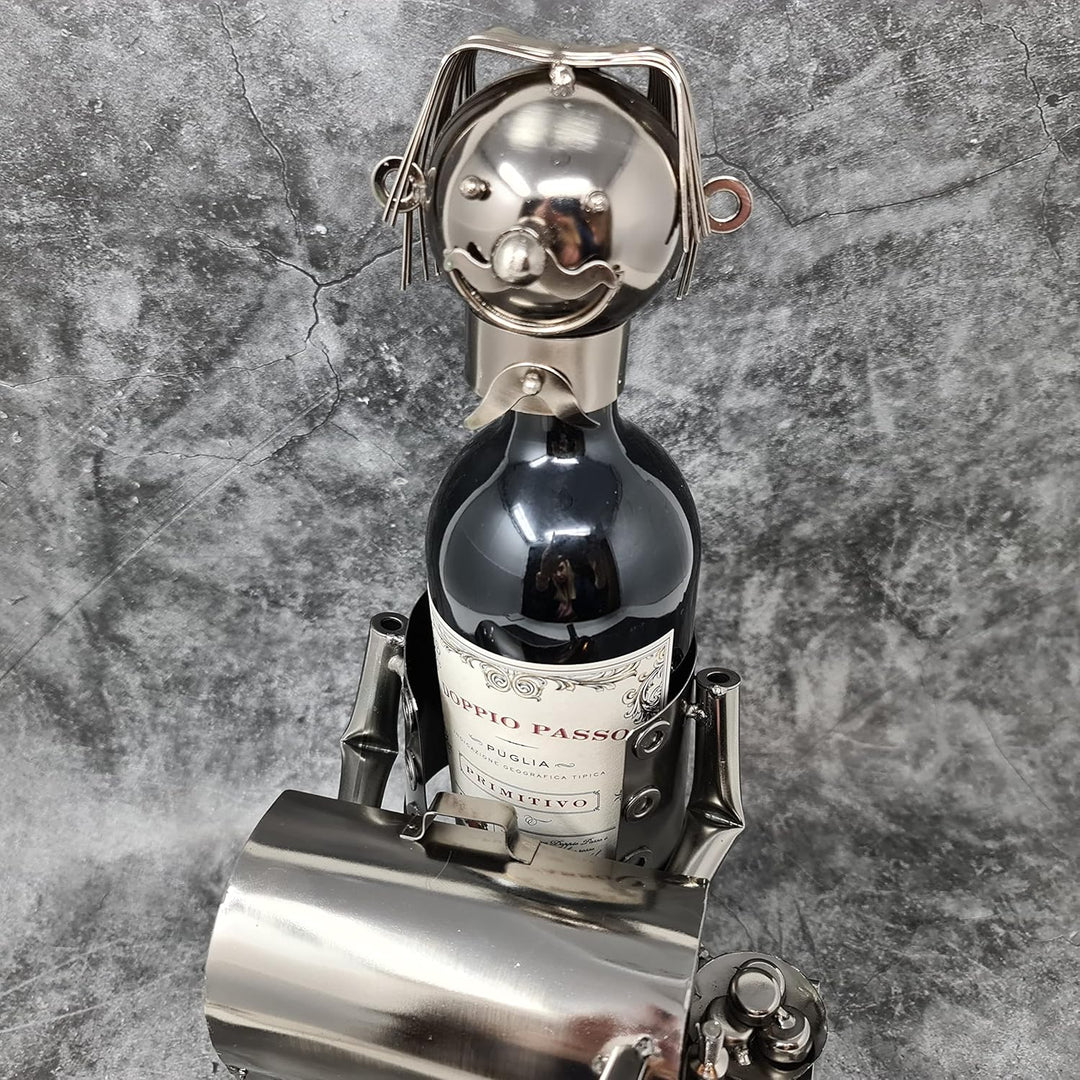 Extravaganter Wein Flaschenhalter Modernes Barbecue aus Metall Höhe 31 cm