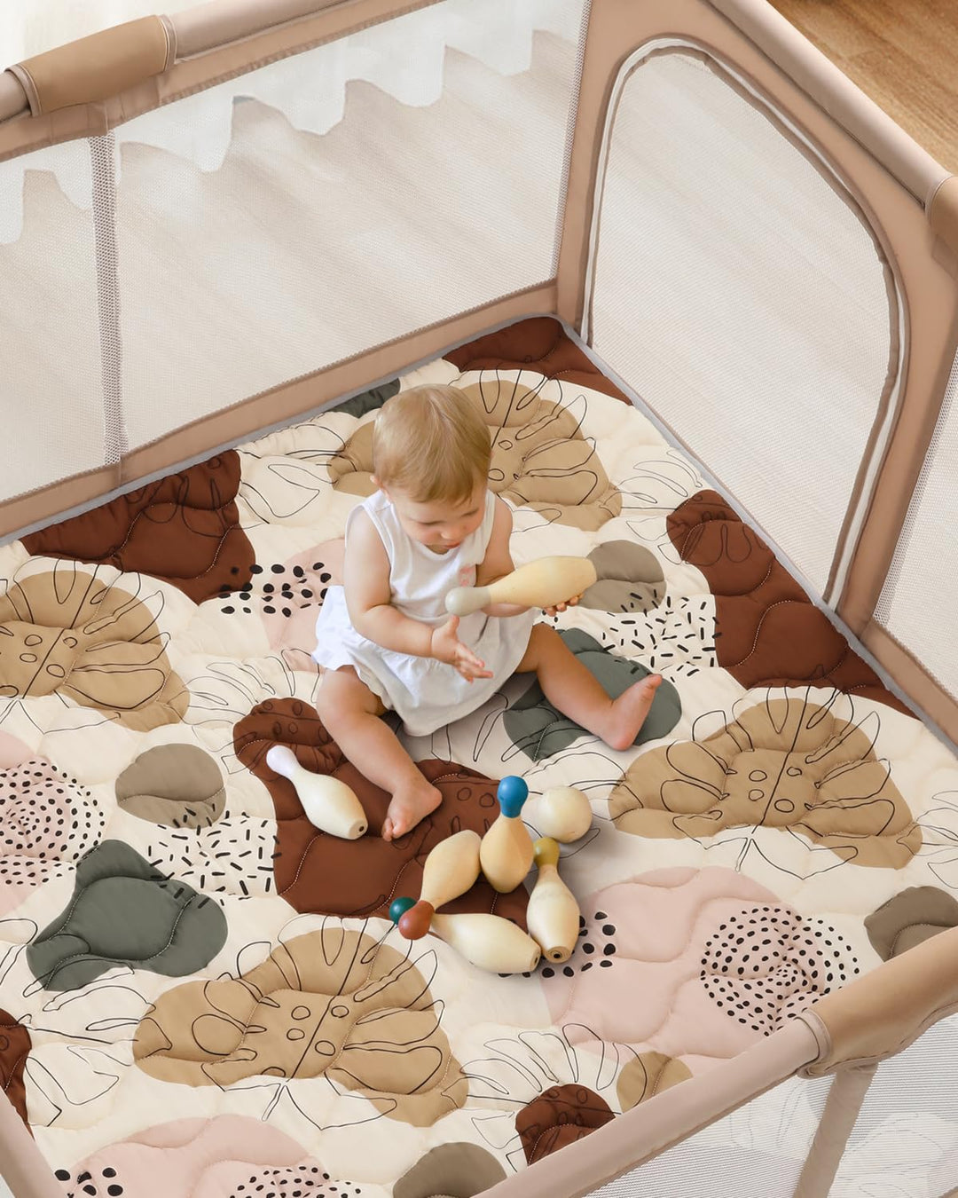 Blissful Diary Krabbelmatte Baby Spielmatte 127x127cm Krabbeldecke für Baby | Faltbar Baby Teppich,