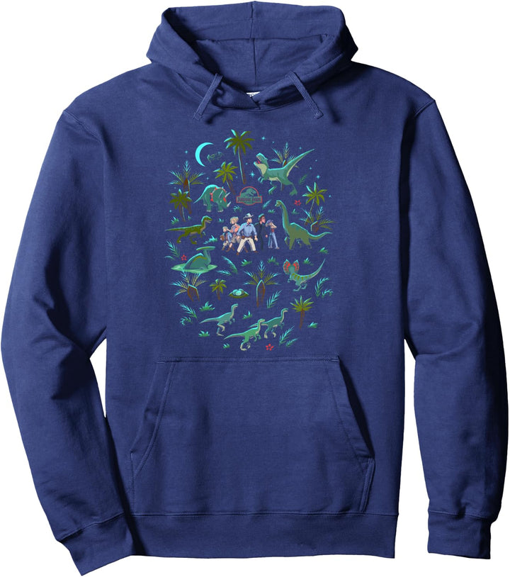 Jurassic Park Surrounded By Dinos Pullover Hoodie