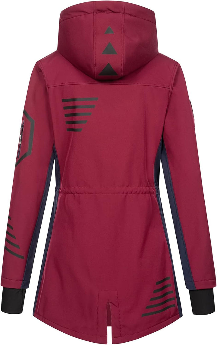 Rock Creek Damen Softshell Jacke Mantel D-491 XS Weinrot, XS Weinrot