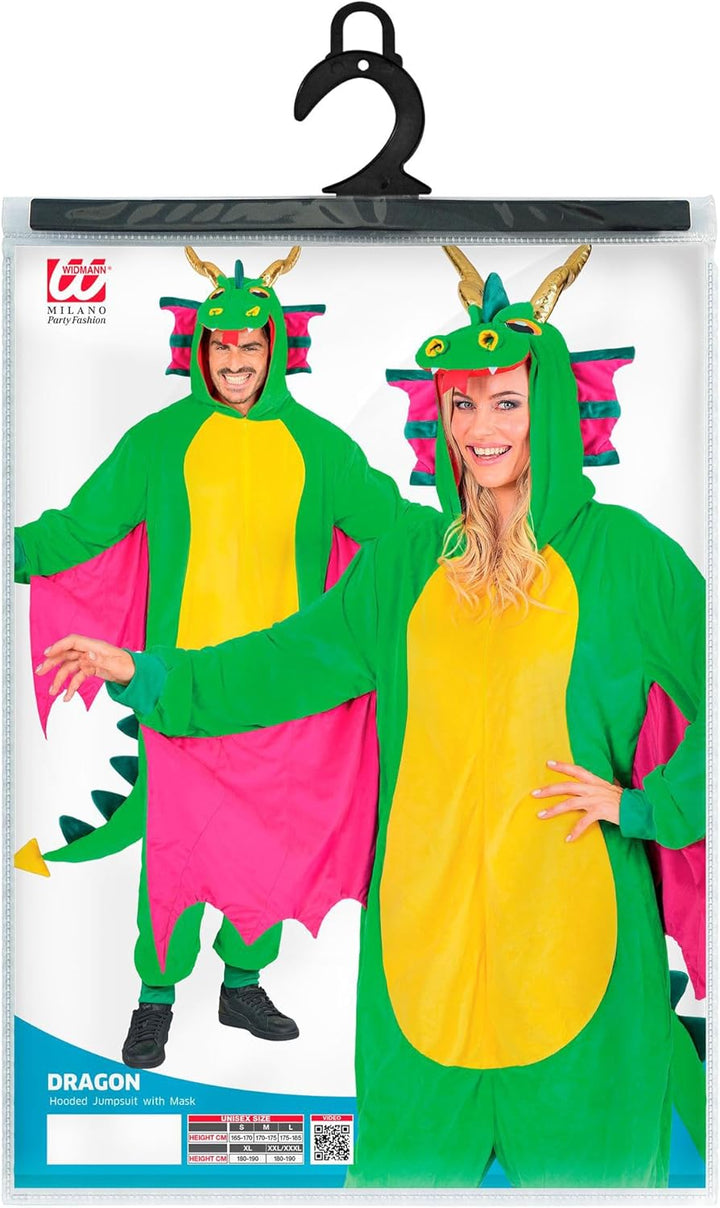 W WIDMANN MILANO Party Fashion - Tier Overall für Erwachsene, weicher Plüsch Jumpsuit mit Kapuze, Ti