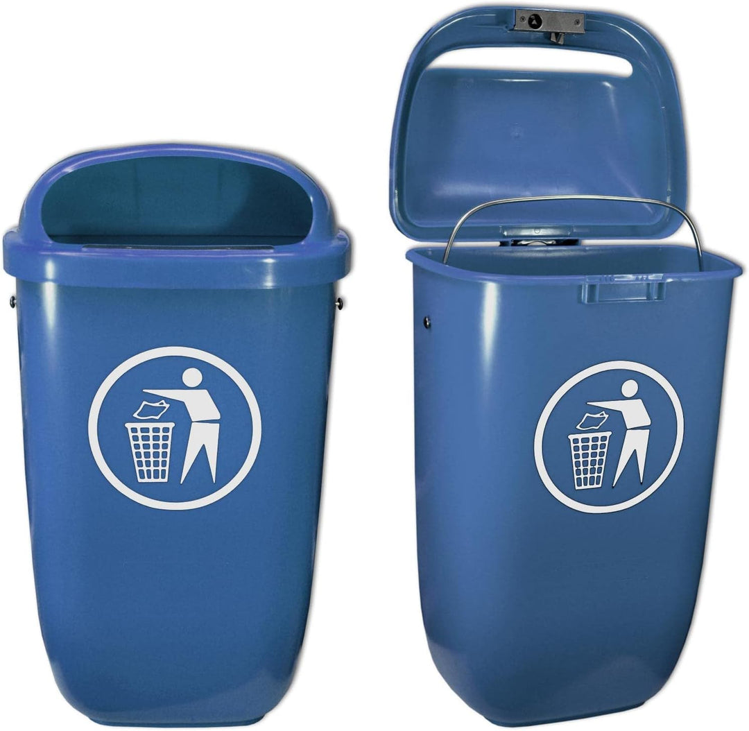SULO Papierkorb Mülleimer Aussenbereich DIN PK, Inhalt 50 l - Blau
