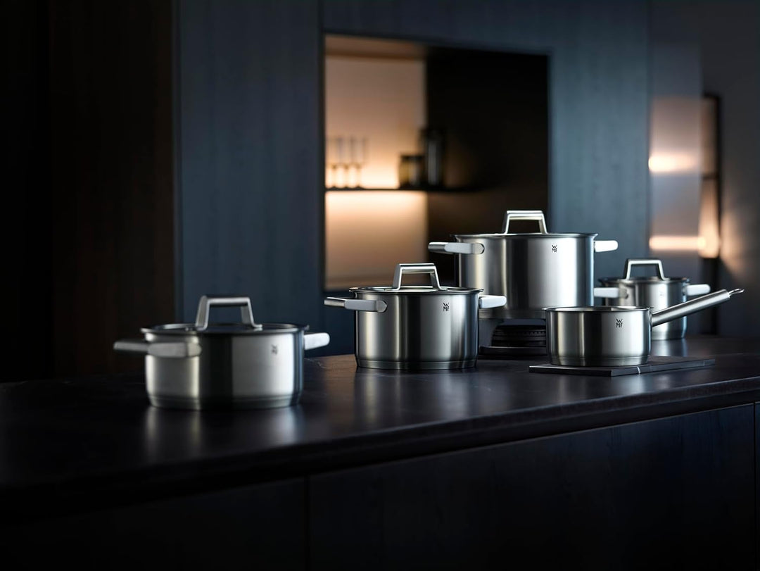 WMF Comfort Line Topfset Induktion 4-teilig, Induktions Töpfe Set, Kochtopf Set mit Glasdeckel, Crom